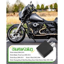 Starter Relay Fit for Harley Twin Cam 2000-2014,for Softail 2000-2010,Dyna 2000-2013,Touring Road Glide Road King Street Glide Electra Glide 2001-2006,V-Rod 2002-2006,for 31522-00A