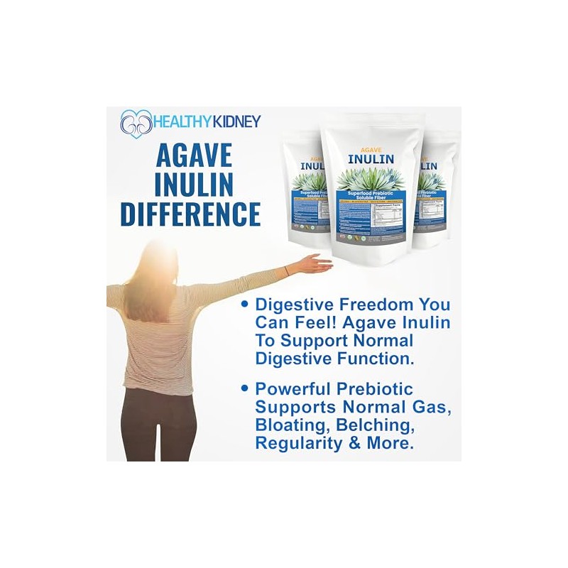 Kidney Restore- Inulina en Polvo (16oz1lbs) Suplemento de Fibra Soluble