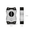 Colibri SV-Cut Cigar Cutter| Chrome with Black Accents |Spring Loaded