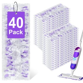 40 Pack Power Mop Refills for Swiffer Power Mop，Unscented&Thickened Multi-Surface and Wood Spray Mops for Floor Cleaning