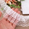 White Lace Ruffle Trim for Crafts 1-5/8"x5yd 2-Layer Pleated Edge