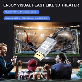 sweguard 4K HDMI Cable 15 Metres, HDMI Cable 4K @ 60Hz 18Gbps High Speed HDMI 2.0 Cable Nylon Braided Gold-Plated Connectors with Ethernet/Audio Channel, Compatible with Video 4K UHD 2160p, HD1080p