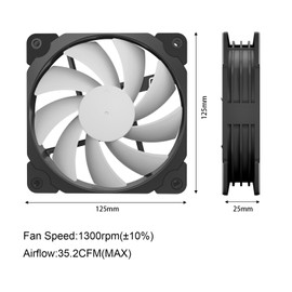 Vetroo Black 120mm ARGB LED Case Fan w/ 5V 3 Pin Addressable Motherboard SYNC Controller Free