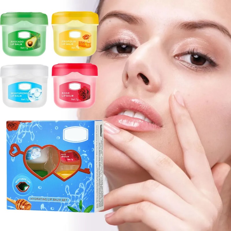 Set De 4 Mascarillas Para Labios, Caja De Regalo, Pintalabio