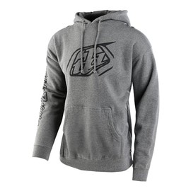 Troy Lee Designs Motocross/Bike Racing Pullover Hoodie for Men, Cropped Badge Gunmetal Heather, Medium