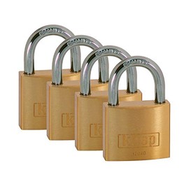 Kasp K12040D4 40 mm Brass Padlock Keyed Alike (Pack of 4)), Gold