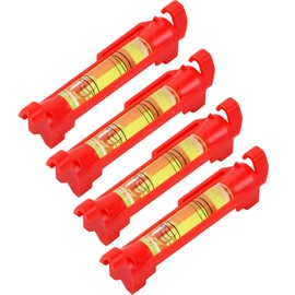 Pack of 4 String Spirit Levels, Mini Linear Spirit Levels, One-Dimensional Spirit Levels Made of ABS and Acrylic for Masonry Work, Plumbing Work, Gutter Work (Red)