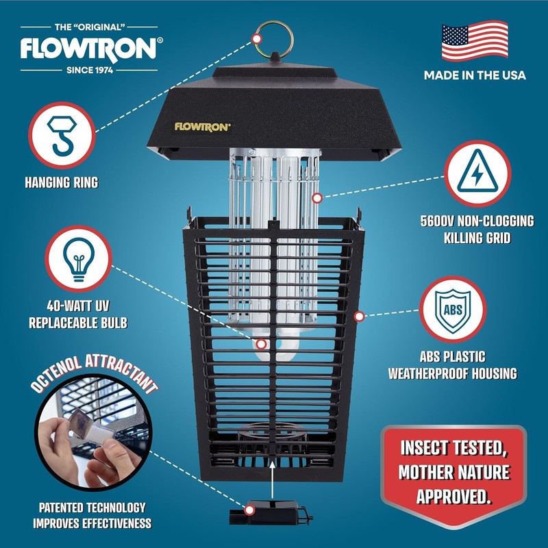 Flowtron Bug Zapper, 1 Acre of Outdoor Coverage with Powerful