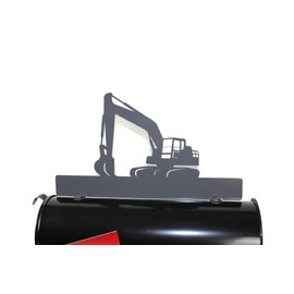 Hobby, Recreation and Career Style Metal Powder Coated Mailbox Topper (CUSTOMIZED Excavator, Dark Gray)