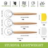JNWYH 3 Pieces Danish Whisk, Wooden Danish Dough Whisk with