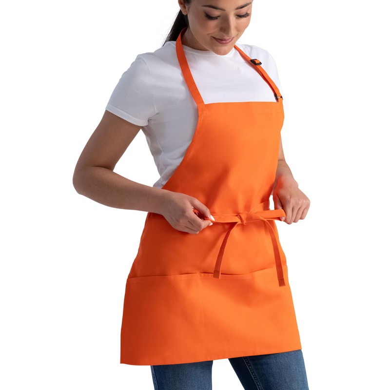 Chef Works Unisex Three Pocket Apron, Tangerine, One Size