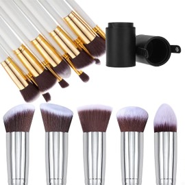 Wishbeauty Makeup Brushes Set with Holder 12pcs Synthetic Eye Makeup Brushes Eyeshadow Foundation Brushes Make Up Brush Set with Case - White