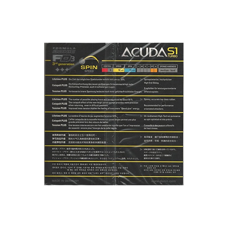 Donic Acuda S1 Turbo Max Red