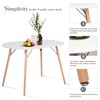 CozyCasa Kitchen Dining Table Mid Century Table White Modern Simple