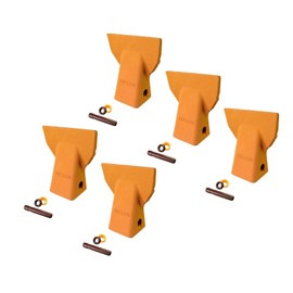 5 - Cat J200 Style Backhoe Bucket Flare Teeth w Pins & Retainers- 109-9200