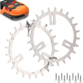 Spikes for Worx Landroid S/M Plus - Stainless Steel - Self-Centring - Countersunk Screw Holes - Deburred - 12 x Stainless Steel Screws - Traction Improvement for Robotic Lawnmower - Robot Lawnmower