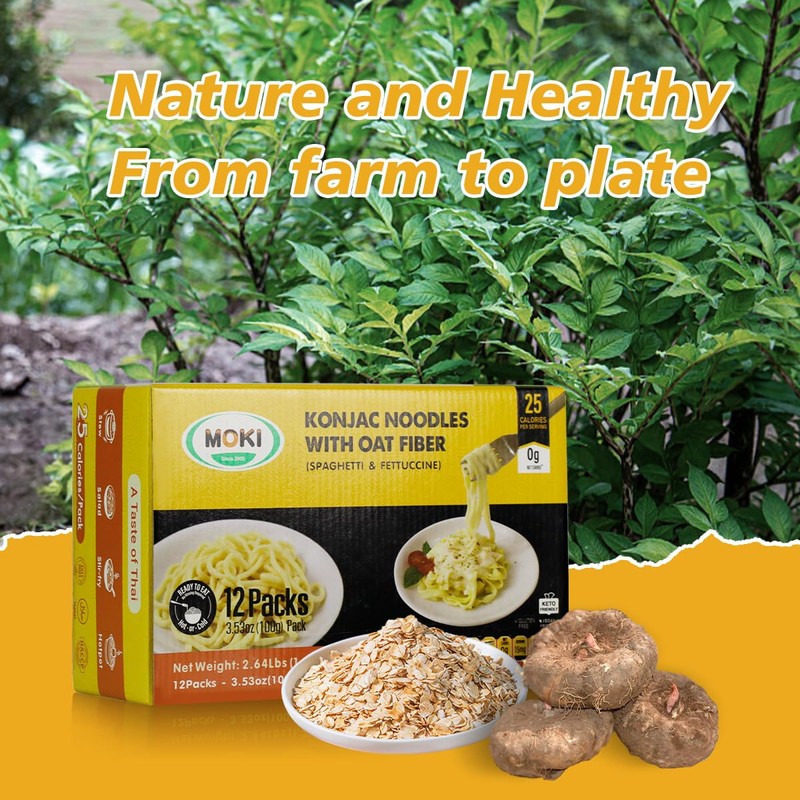 MOKI Since 2005 Oat Fiber SPAGHETTI, Gluten-Free, Low Carb, Keto-Friendly,