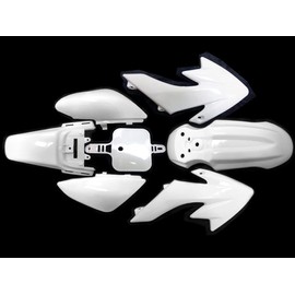CRF50 Body Fender Kit for Compatible with XR50 XR 50 CRF 50 SDG SSR Pit Dirt Motor Trail Bike Black with Bolt Work Fairing Plastic 50cc 70cc 90cc 110cc Pit Dirt Bike 7 piece White