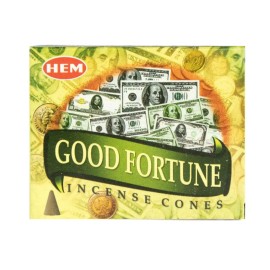 HEM Good Fortune Cone Incense - One Box of 10 Cones - NEW Free Shipping!