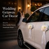 Wedding Car Decorations, 4 PCS Artificial Flower Car Door Handle