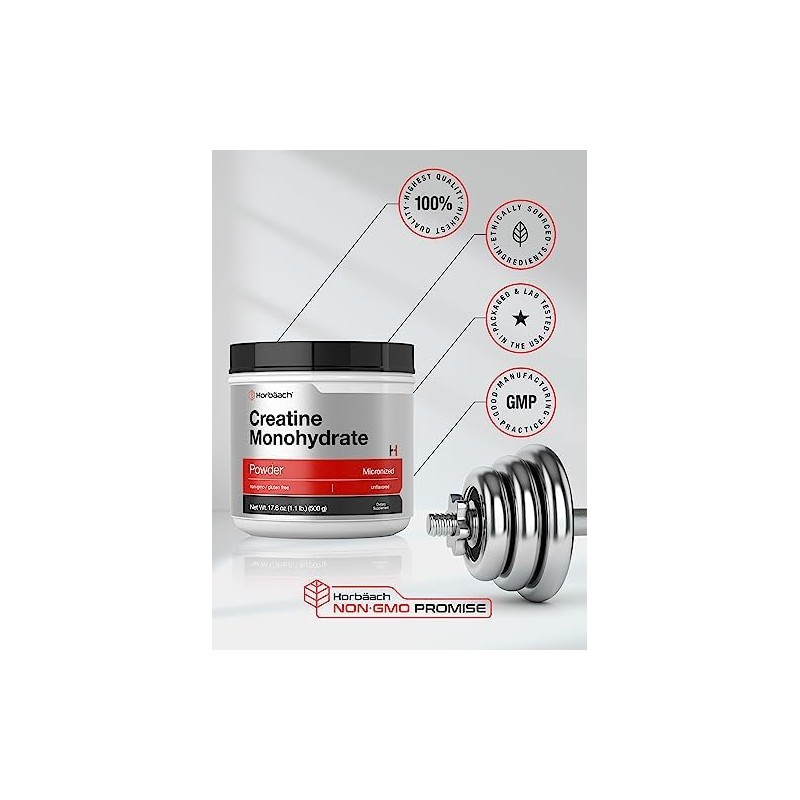 Horb ach Creatine Monohydrate Powder, 500 Grams (1.1 Lb)