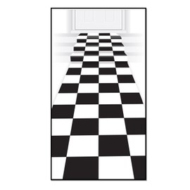 Beistle Checkered Runner, Black/White