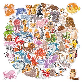 HIN LUNG 100 Pcs Cute Animal Stickers, Kawaii Stickers for Girls Teens Kids, Cute Waterproof Random Vinyl Stickers Decals for Water Bottles Laptop