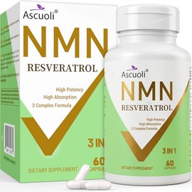 99% Ultra Purity NMN 500mg + Trans-Resveratrol 600mg, 1150mg NMN Resveratrol Supplement, 3-in-1 Advanced Formula for Boost* NAD, Cell, Immune, Energy 