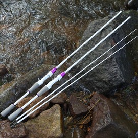 Sougayilang  Pole, 2 Sections Spinning Rod with EVA and Cork Handle Grip, Baitcasting Rod for Freshwater  Rod super smooth - Color: Spinning