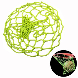 Basket Goal Net 17.7 inches (45 cm) Glow in the Night Luminous Net Sunlight Absorbing Basket Ring Easy Change Basket Net Reusable