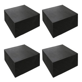 DELUXEFOX Rubber Plates, 4 Pieces, 2.0 inches (5 cm) Square, Bed, Anti-Scratch, Anti-Vibration Rubber, Heavy Furniture Protection, Height Adjustable Rubber, Anti-Slip, Black, Soundproofing Rubber,