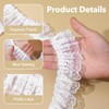 White Lace Ribbon, 1.8" x 6 Yards Double Layer Ruffle
