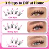 wiwoseo Self Adhesive Lashes Wispy Lash Clusters Clear Band Lashes