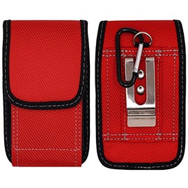 Premium Classic Style Pouch case with Belt Clip for Freestyle Libre (Vertical/2-RED)
