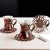 Alisveristime (Set of 6) Turkish Tea Set with Zamac Holders,