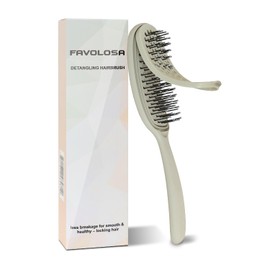 favolosa Unique Design Wet Detangling Hair Brush- Vented Design & Ultra Soft Bristles with Removable Screen Manages Tangle and Uncontrollable Hair. Pain-Free. Christmas Stocking Stuffer Gift.