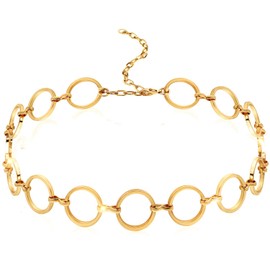 Suyi Choker Necklace - Simple Geometric Circle Choker Statement Clavicle Necklace for Women Necklace Jewerly CircleGold