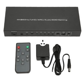 HDR HD Multimedia Interface Sound Extractor 5 Port 18Gbps Sound Extractor Switch Box with Remote Control ARC 100‑240V UK Plug