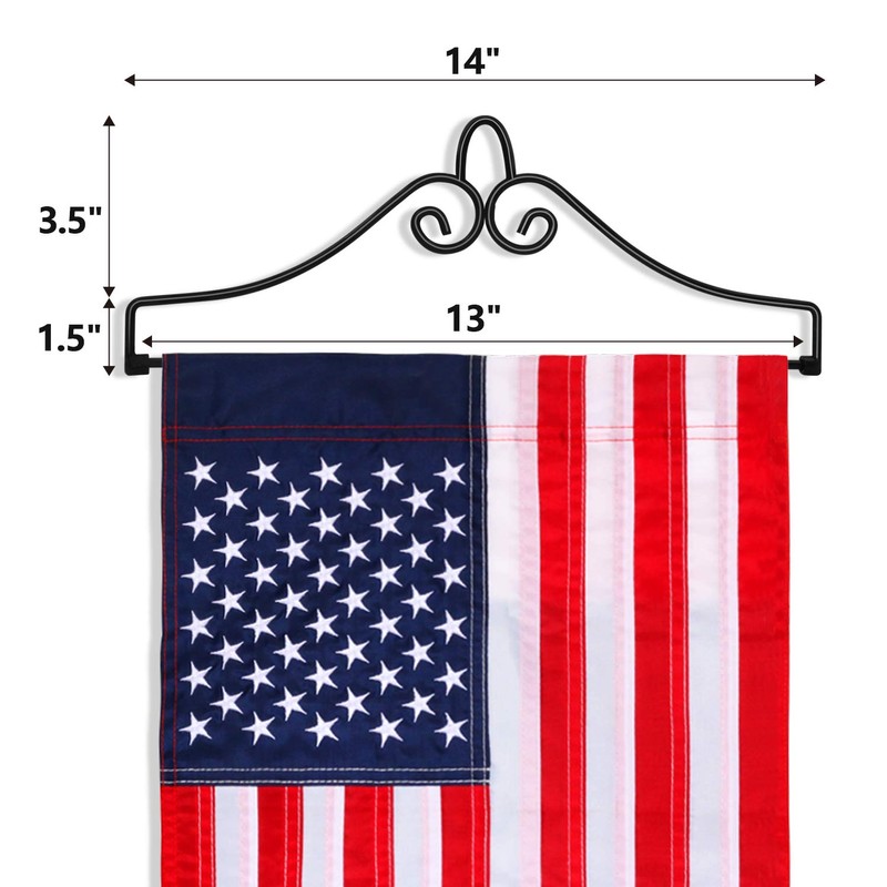 Anley Wrought Iron Garden Flag Hanger - Garden Banner Holder