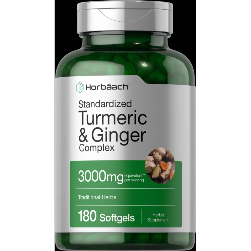 Horbäach Turmeric Curcumin & Ginger Complex 3000 mg | 180