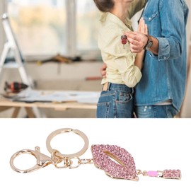 Atenalslbo 3pcs Lipstick Keychain,Chapstick Holder Key Chain,Keychain Pouch,Unique Lip Design and Exquisite Donation Option for Sister Girl Birthday Donation (Pink Blue Red)
