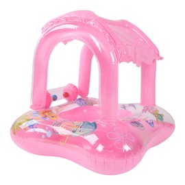 Anillo de Natación Parasol para bebé, Flotador Estable para bebé, Suave, Inflable con Toldo para Uso en Exteriores (Rosa)