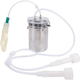 Manual Milking Machine, 2000ml Effort Saving Cow Milking Machine Cow Hand Vacuum Pump Goat Cow Milking Machine Portable Milking Kit for Milk Plant Farm