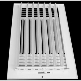 HVAC Premium 14''w X 8''h 3-Way AIR Supply Grille - Vent Cover & Diffuser - Flat Stamped Face - White [Outer Dimensions: 15.75''w X 9.75''h]