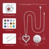 CDE Womens Sterling Silver Heart Pendant Necklace with Cubic Zirconia