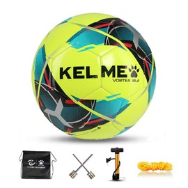 KELME Soccer Ball, #4, 5, Adult Match, Abrasion Resistant (9886130 Yellow, No. 5)