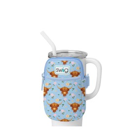 Swig Life Mega Mug Pouch, Water Bottle Bag with Adjustable Strap, Water Bottle Fanny Pack with Zippered Phone Pocket, Holds Travel Essentials, Bottles, Tumbler Accessories (Holy Cow)