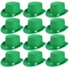 Green Satin Top Hat - Fancy Dress Dance Show Accessory