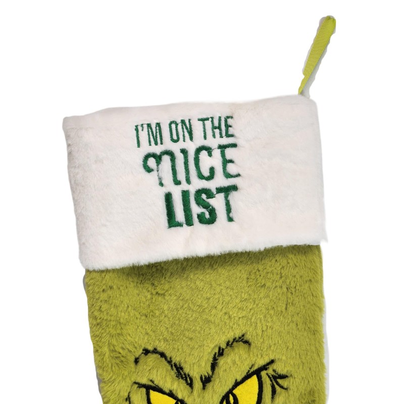 Divas World The Grinch Christmas Stocking: Large Green Naughty/Nice List