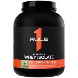 Rule 1 R1 Protein Whey Isolate - with 25g Protein & 6g BCAA Exclusively from Isolated & Hydrolyzed Sources for Workout Recovery (5 Pounds*, Mint Chocolate Chip)